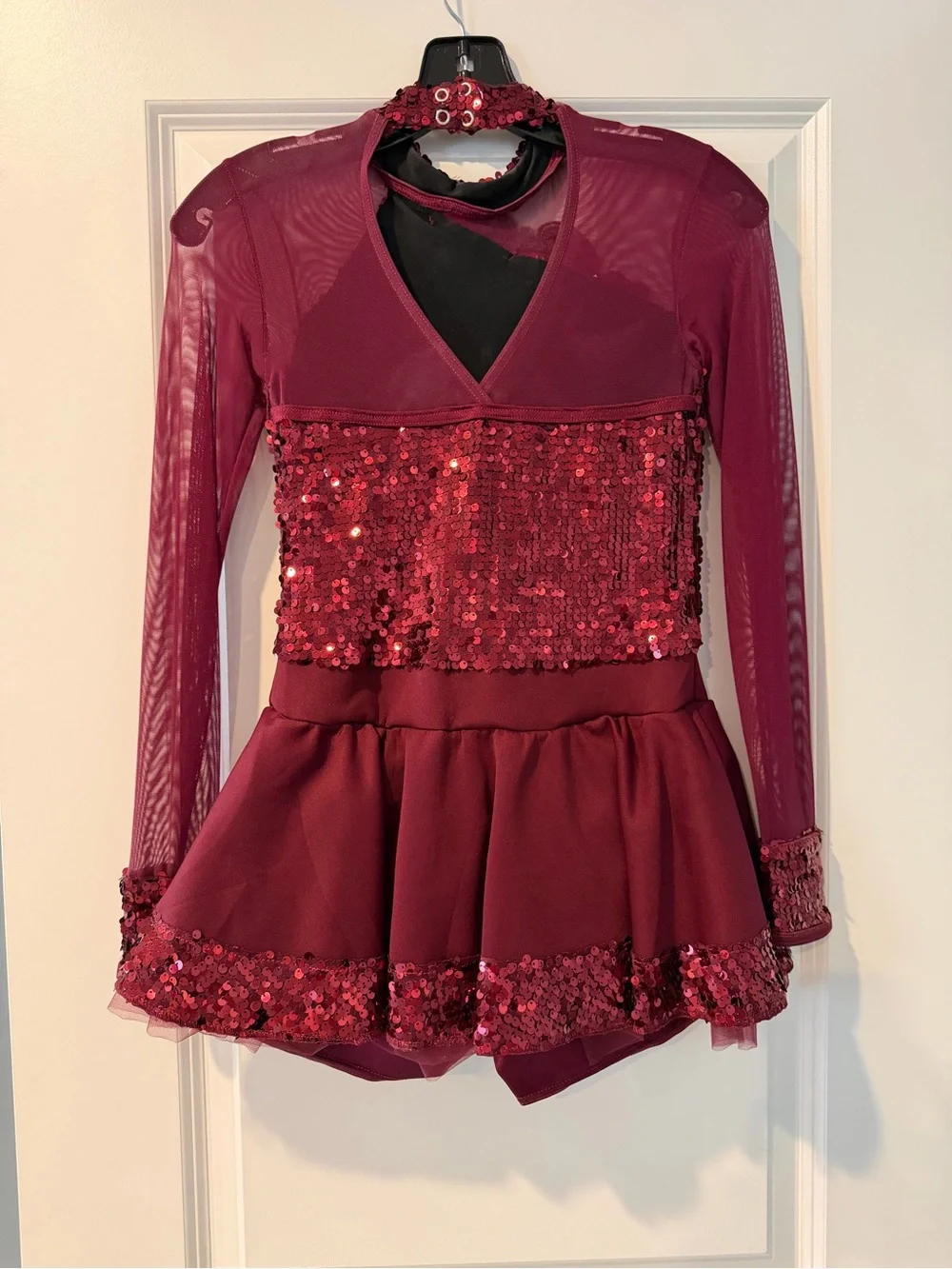 Weissman Burgundy Sequin Dance Costume